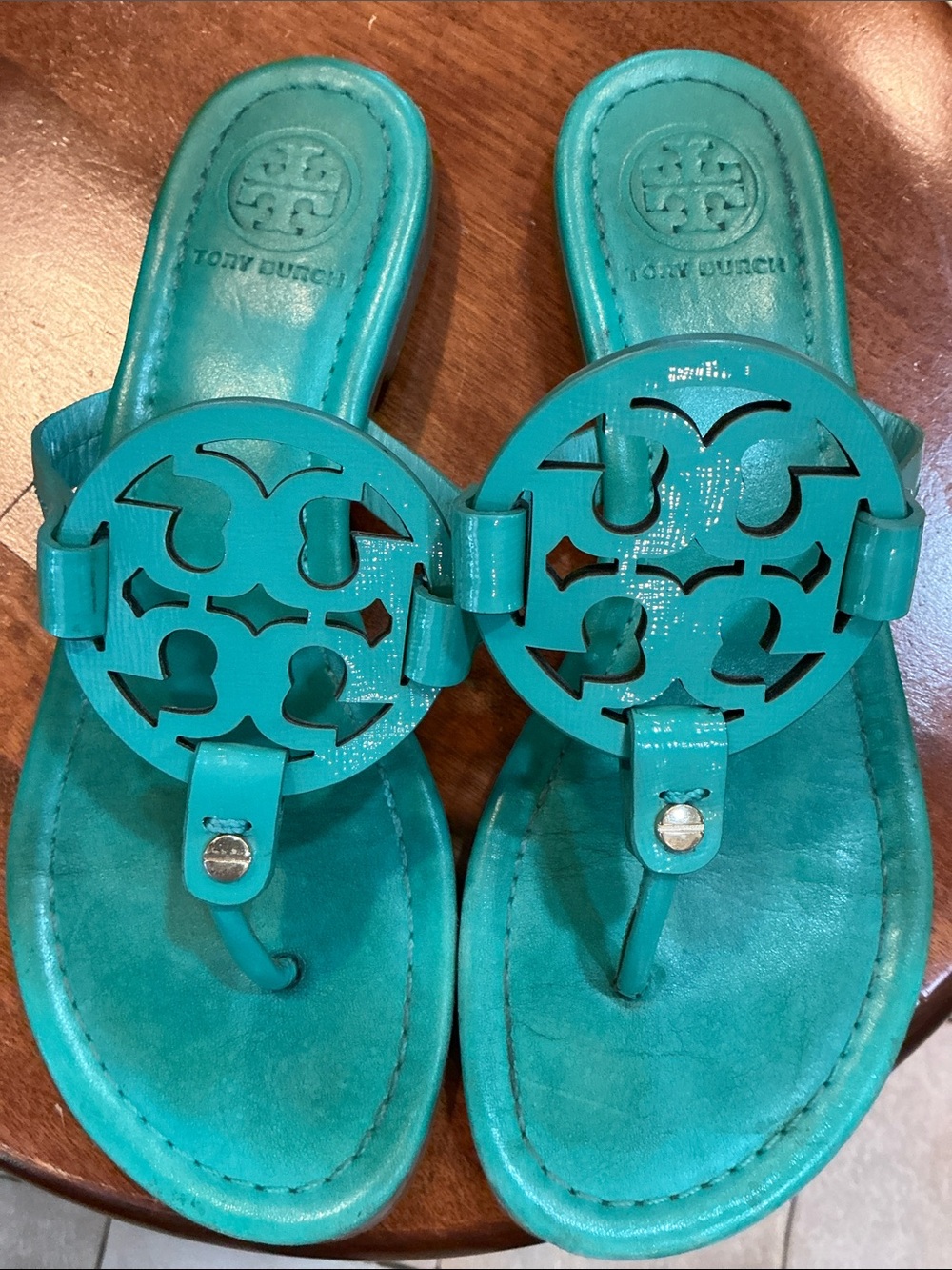 TORY BURCH TEAL SANDALS